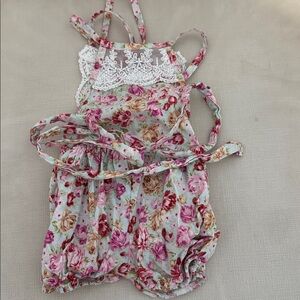 Floral Lace Baby Romper